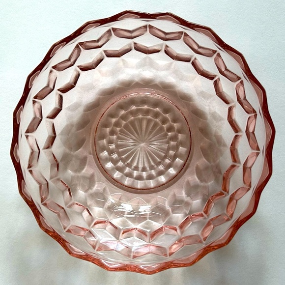 Vintage Other - Vintage Jeannette Cube Pink Depression Glass Bowl